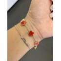 bracciale fiori (acciaio) rosso