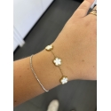 bracciale fiori (acciaio) bianco