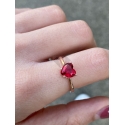 Anello Amore eternit cuore rosso placcato gold rose