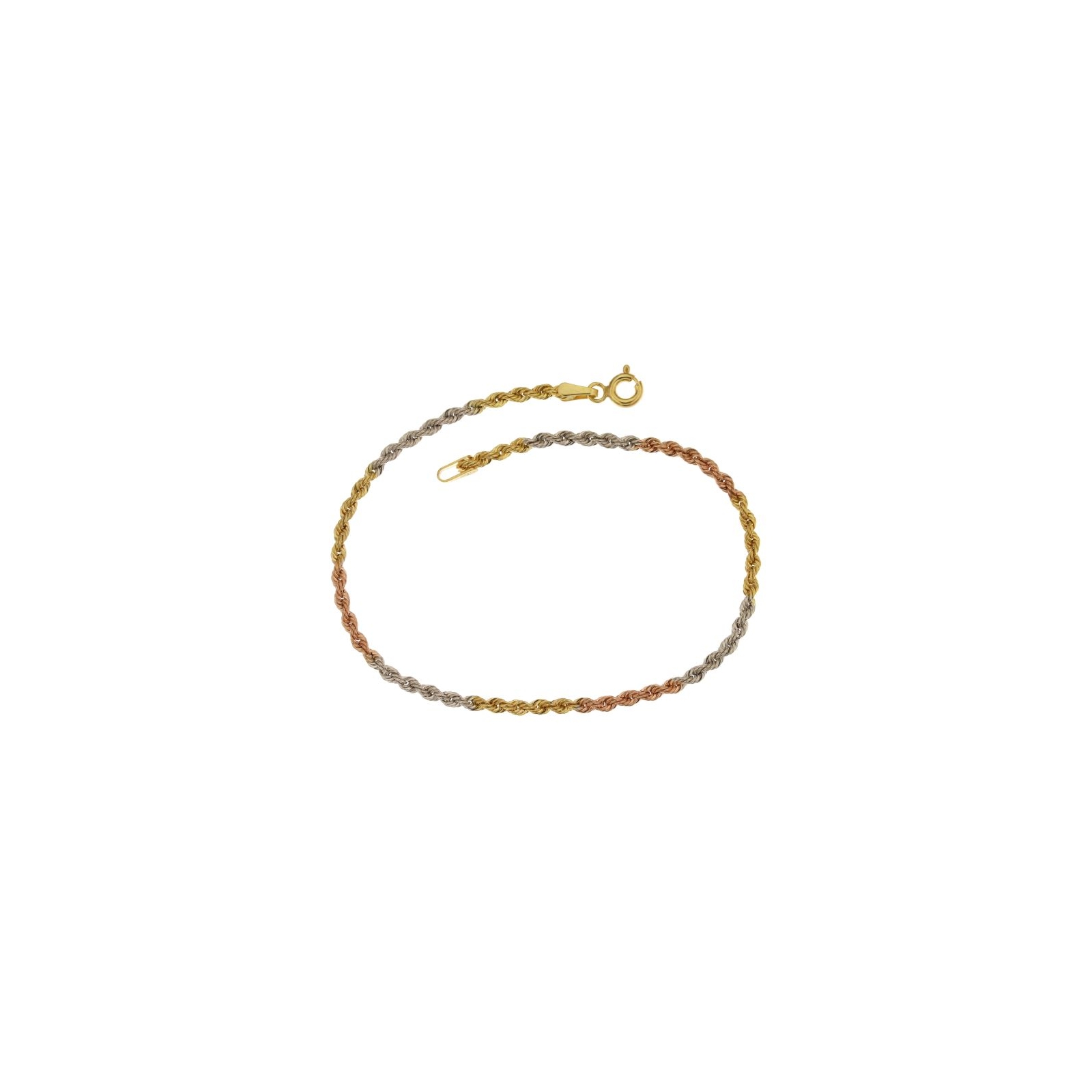 Bracciale fune corda oro 750 (3 colori)