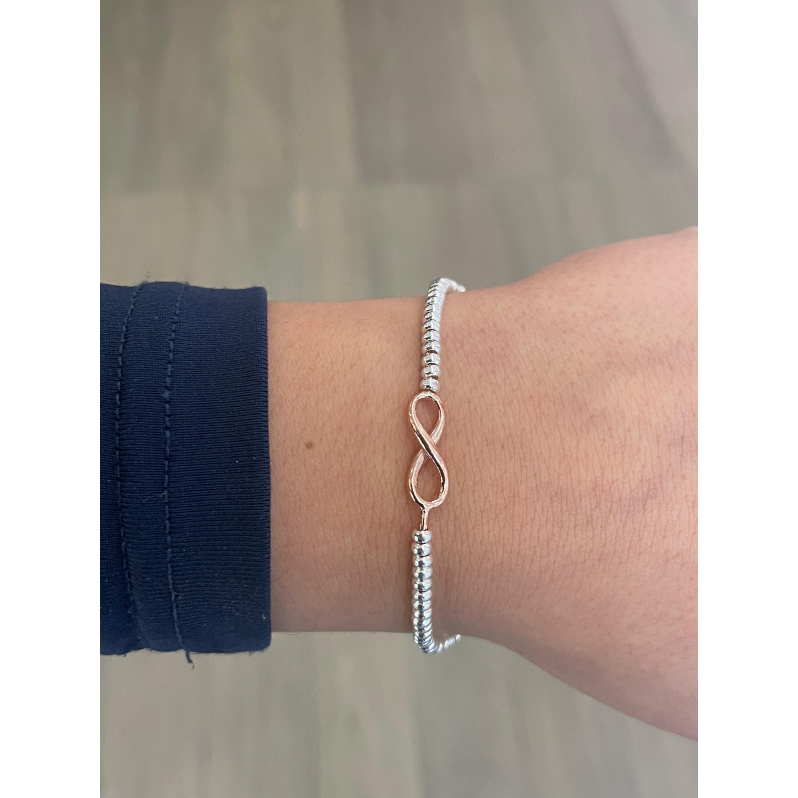 bracciale pepite con infinito gold rose