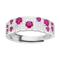 anello fascia zirconi fucsia