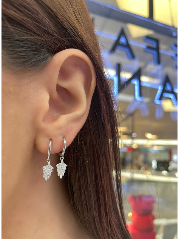 Acquista ora cerchietti pendente piumetta zirconi su elefantebianco.jewelry