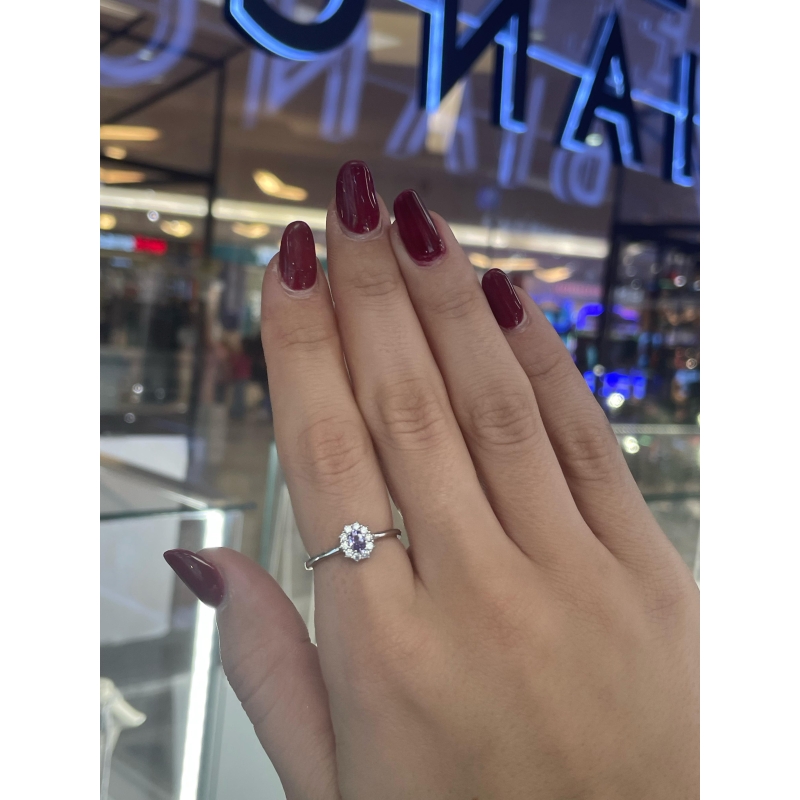 anello mini kate rodiato pietra lilla