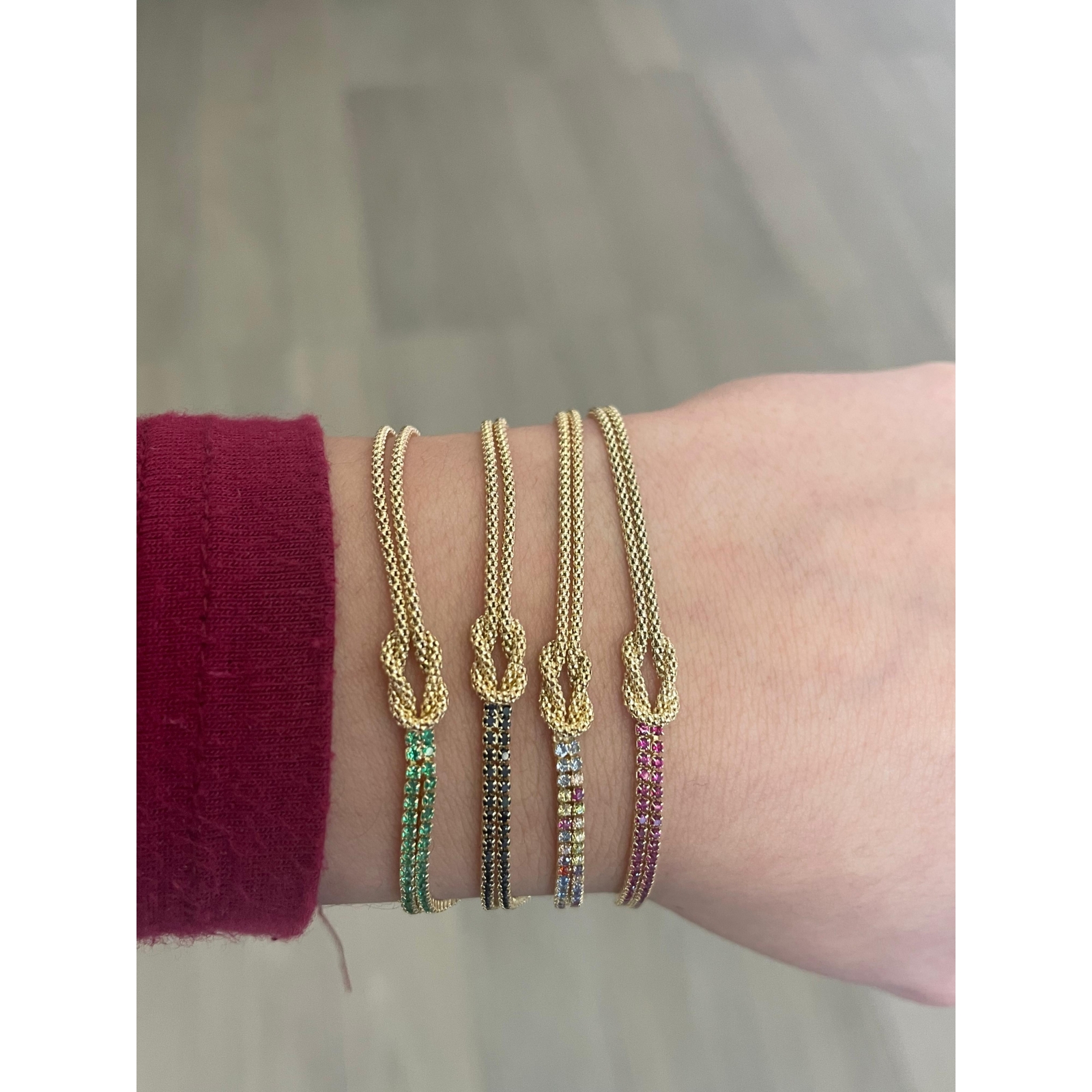 bracciale nodo con tennis (gold)