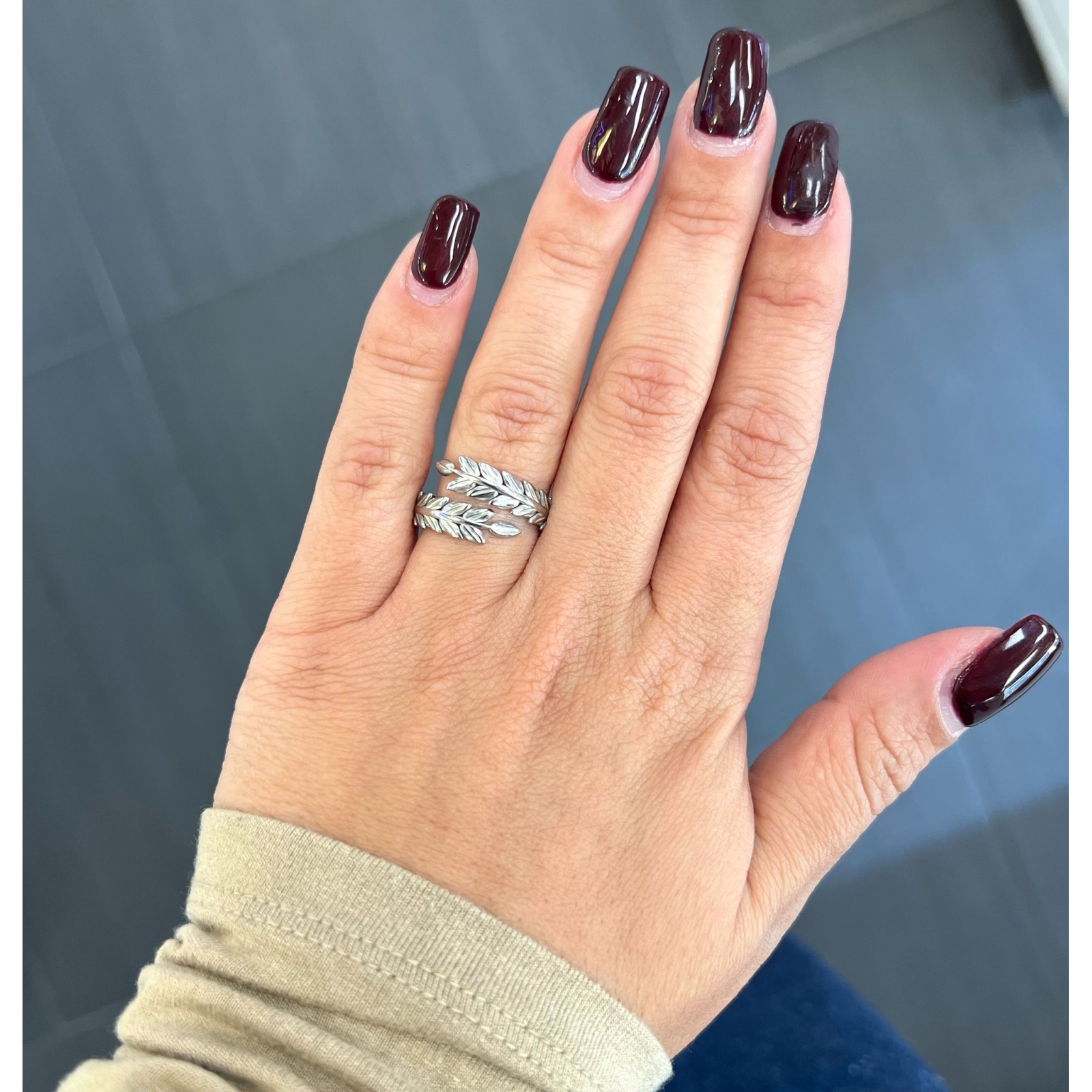 anello foglia doppia