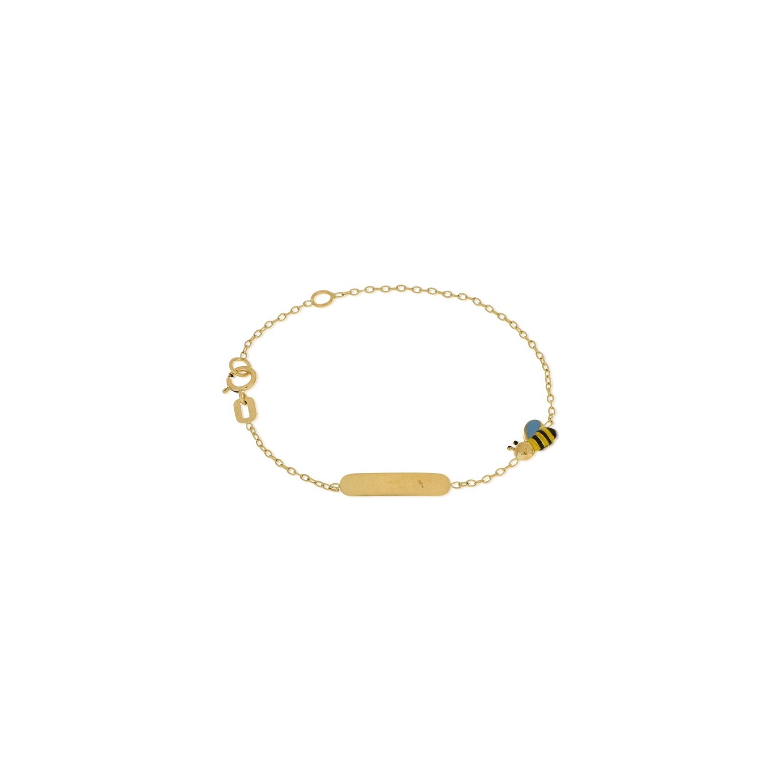 bracciale bimbo in oro 750 con targa e ape (incisone omaggio)