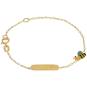 bracciale bimbo in oro 750 con targa e ape (incisone omaggio)