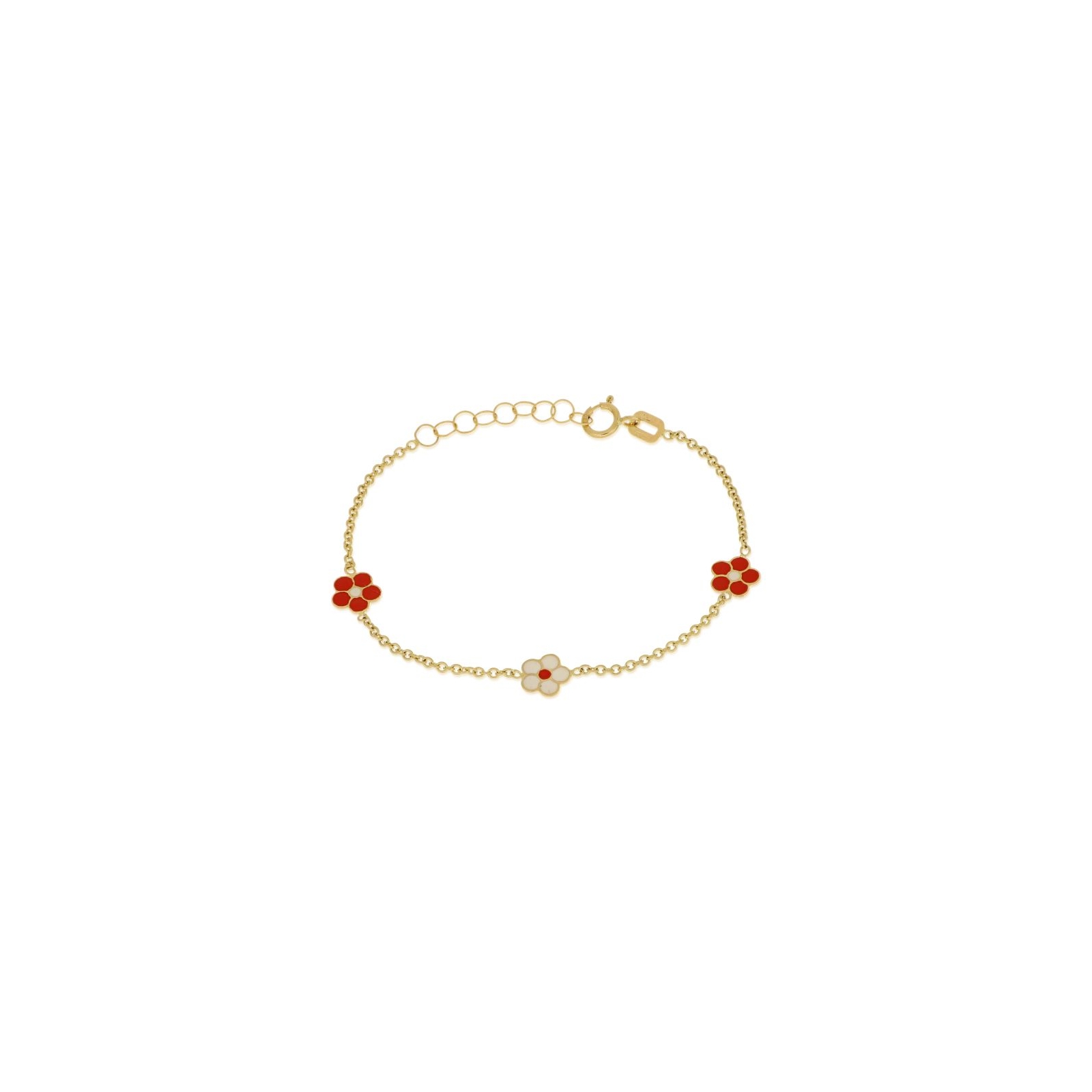 bracciale bimba con fiori oro 750