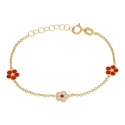 bracciale bimba con fiori oro 750
