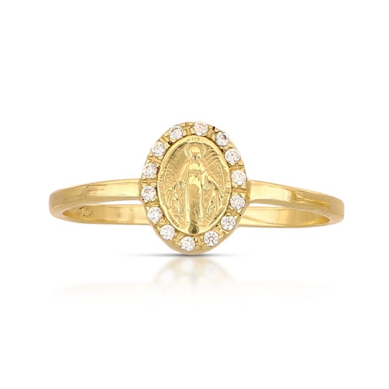 anello madonna miracolosa oro 750