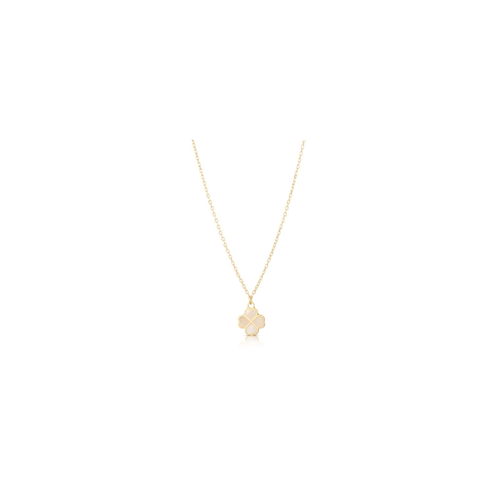 collana girocollo quadrifoglio madreperla oro 750