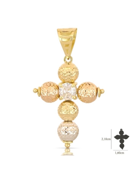 Acquista ora ciondolo croce milleluci con zircone oro 750 su elefantebianco.jewelry