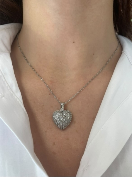 Collana cuore che si apre incisione omaggio