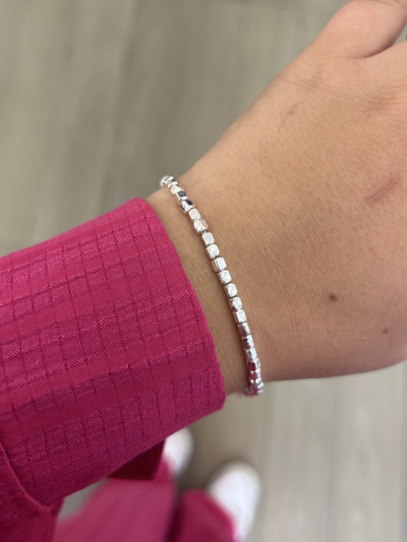bracciale quadratini bianco modello dodo