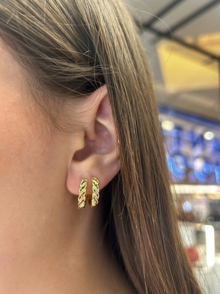 Acquista ora cerchietti gold con 3 brillantini multicolore su elefantebianco.jewelry