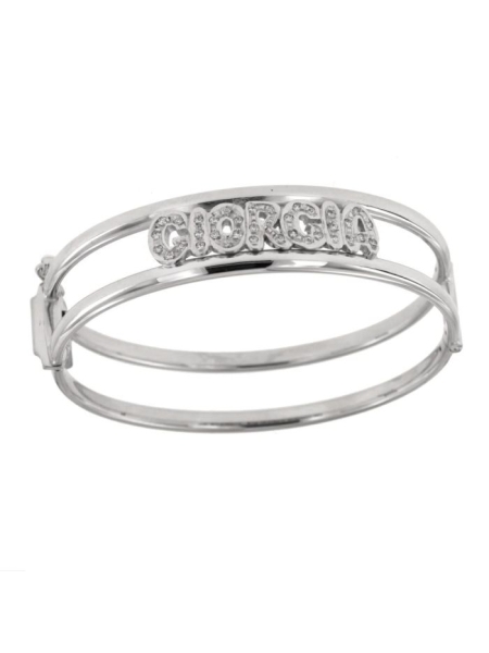 Acquista ora bracciale rigido personalizzato con zirconi su elefantebianco.jewelry
