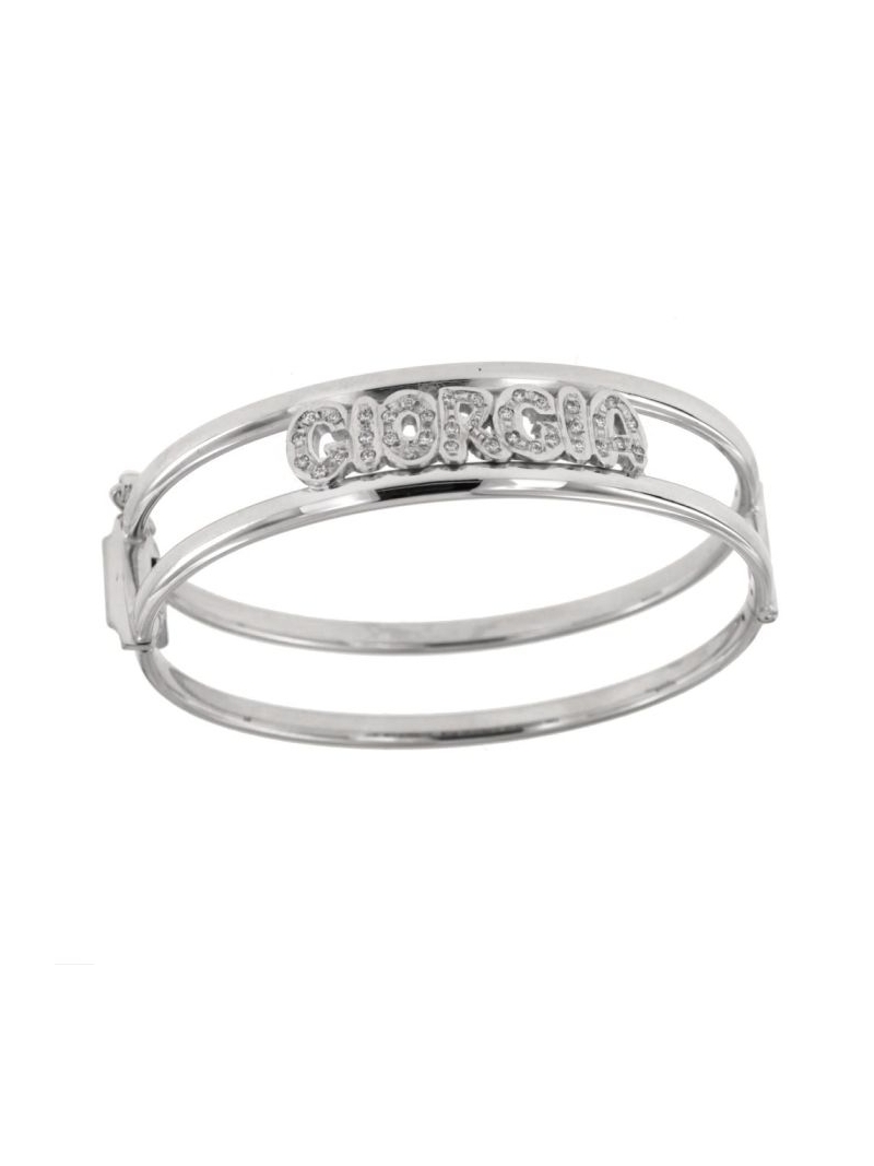 Acquista ora bracciale rigido personalizzato con zirconi su elefantebianco.jewelry