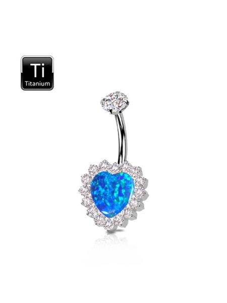 ombelico cuore blu fluo