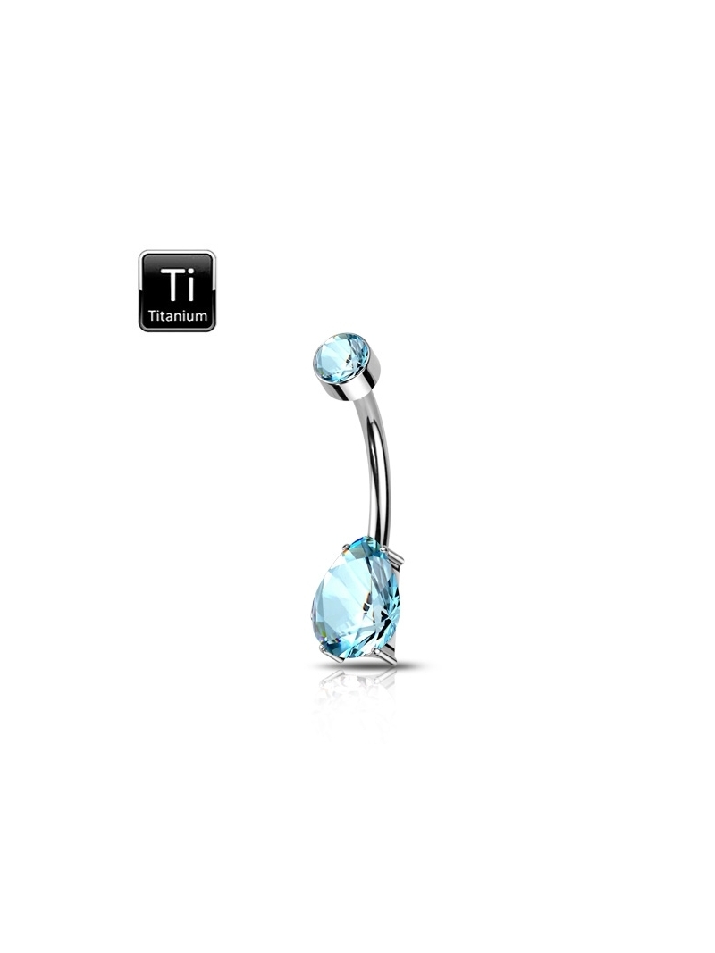 Acquista ora ombelico goccia e brillantino azzurro su elefantebianco.jewelry