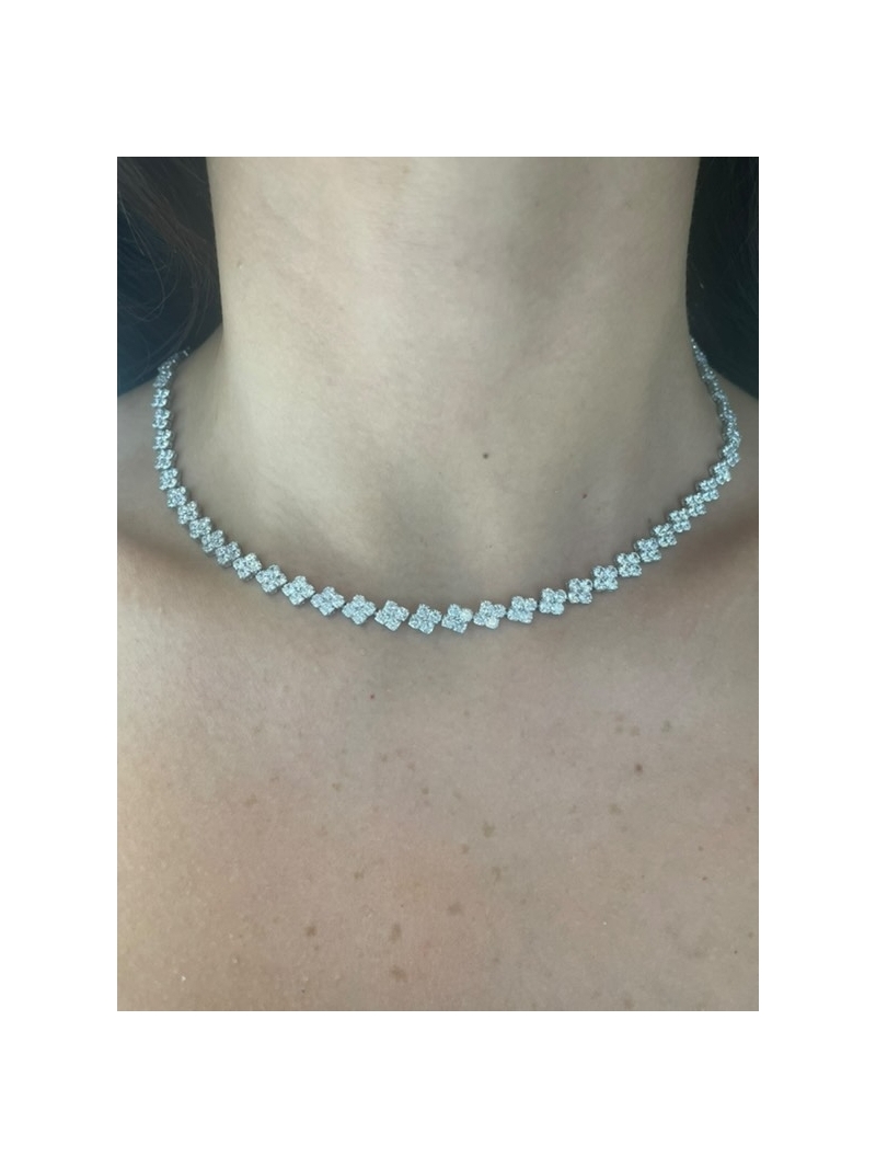 Acquista ora collana fili di grana rodio su elefantebianco.jewelry