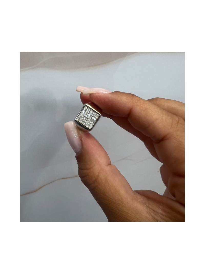 Acquista ora Anello pavè quadrato mignolo su elefantebianco.jewelry