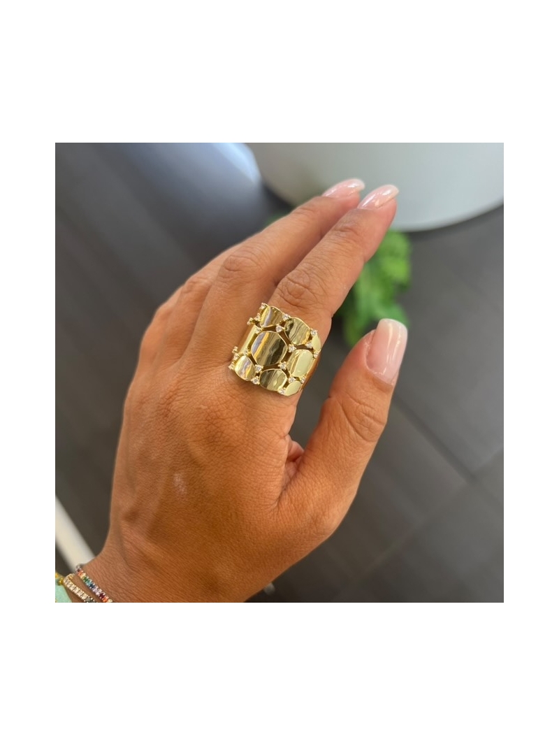 Acquista ora Anello pavè quadrato mignolo su elefantebianco.jewelry