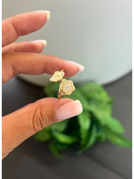 Acquista ora Anello fiore di loto con piuma gold su elefantebianco.jewelry 2
