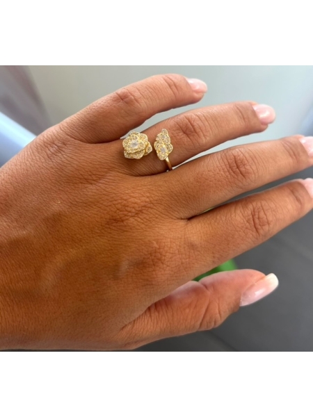 Acquista ora Anello fiore di loto con piuma gold su elefantebianco.jewelry