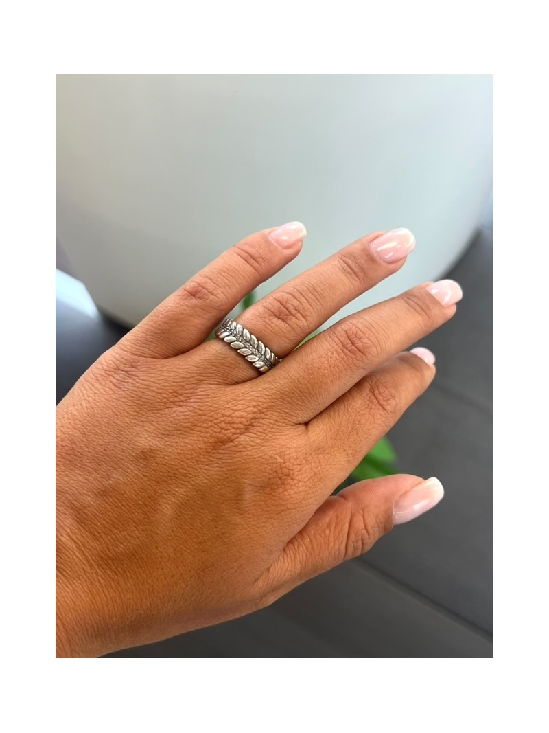 Acquista ora Anello fascia piuma su elefantebianco.jewelry
