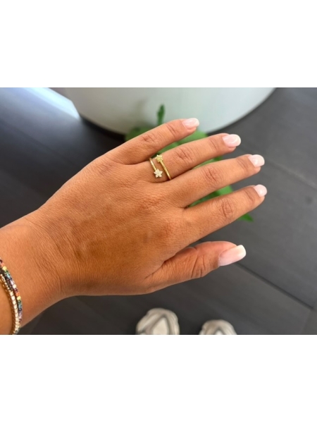 Acquista ora Anello doppia stellina gold su elefantebianco.jewelry