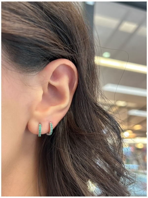 Acquista ora cerchietti mini basic avanti e dietro verde su elefantebianco.jewelry