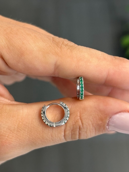 Acquista ora cerchietti mini basic avanti e dietro verde su elefantebianco.jewelry 2