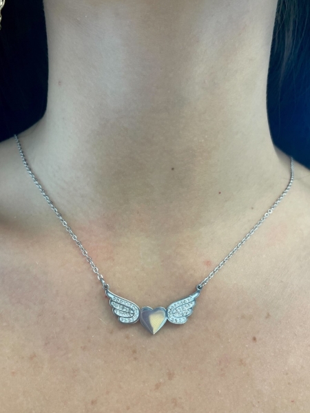Acquista ora collana ali aperte incisione omaggio su elefantebianco.jewelry