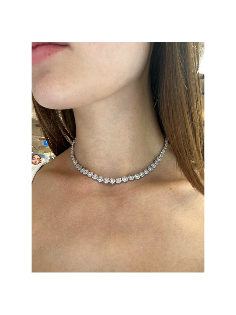 Acquista ora collana punto luce tondo zirconato su elefantebianco.jewelry