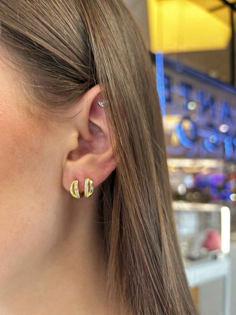 Acquista ora cerchietti doppio filo liscio e zirconi gold su elefantebianco.jewelry