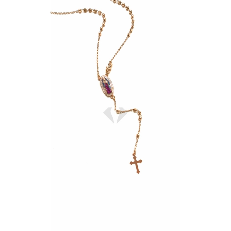 collana rosario madonna guadalupe miracolosa in argento 925%