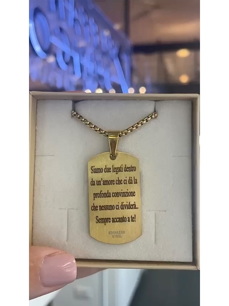 Acquista ora collana targa (incisione omaggio) su elefantebianco.jewelry