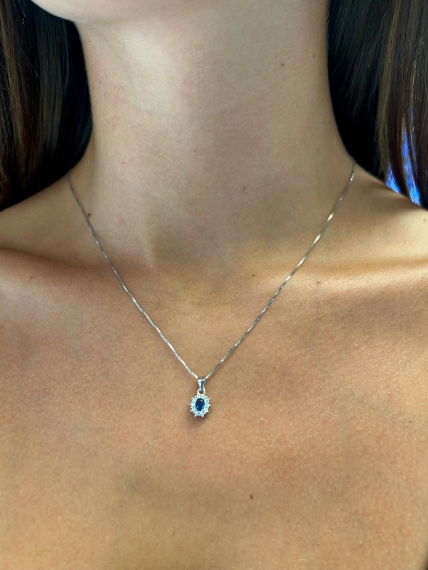 Acquista ora collana mini kate rodio (blu) su elefantebianco.jewelry