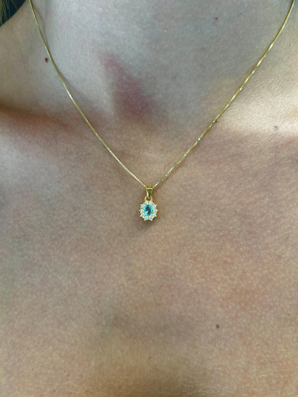 Acquista ora collana mini kate gold (acquamarina) su elefantebianco.jewelry