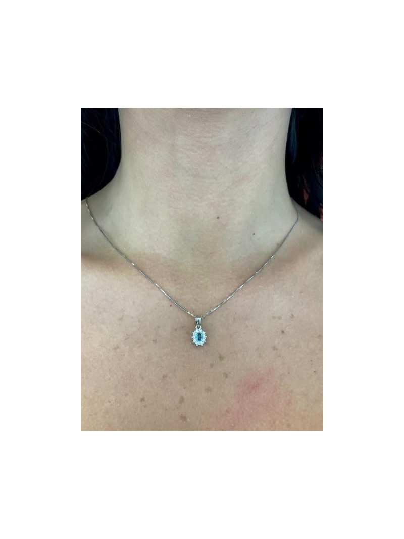 Acquista ora collana mini kate rodio (azzurra) su elefantebianco.jewelry