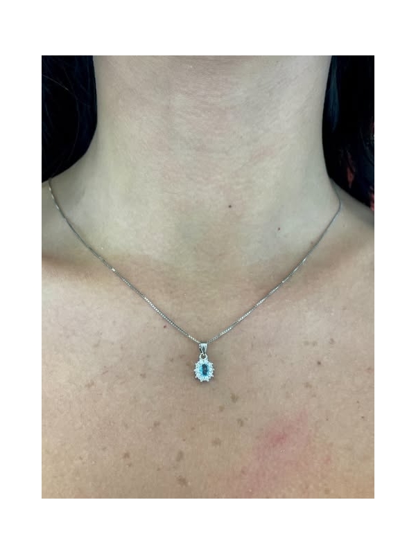 Acquista ora collana mini kate rodio (azzurra) su elefantebianco.jewelry