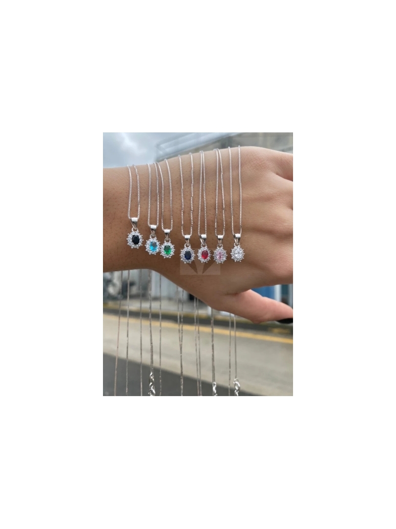 Acquista ora collana mini kate rodio (azzurra) su elefantebianco.jewelry