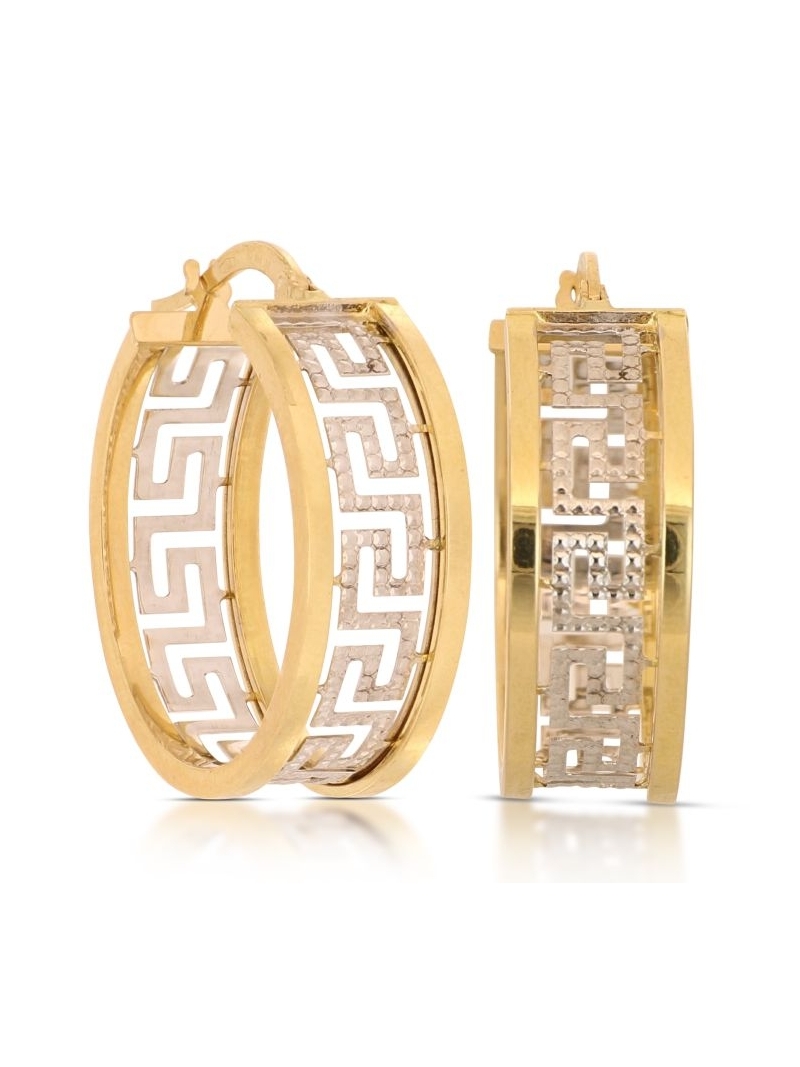 Acquista ora orecchini cerchi  greca oro 750 su elefantebianco.jewelry