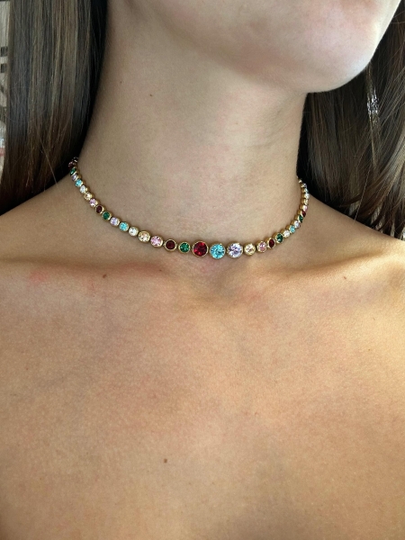 Acquista ora Collana tutti tondini multicolore su elefantebianco.jewelry