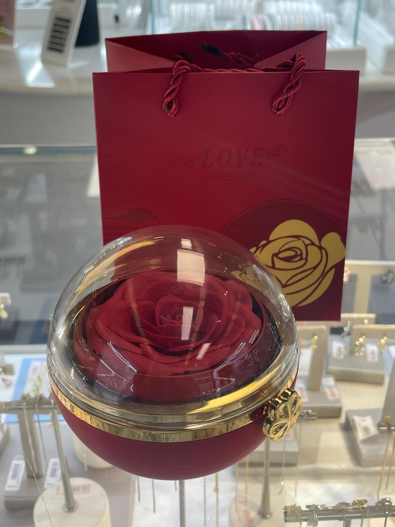 Acquista ora astuccio tondo rosa che si gira su elefantebianco.jewelry
