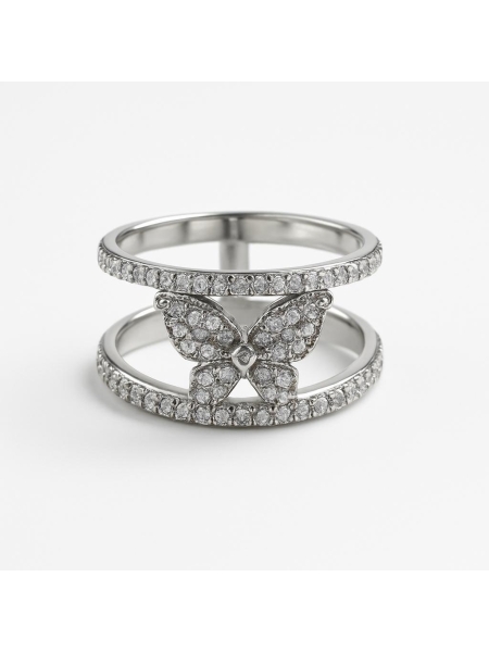 Acquista ora anello doppio farfalla centrale su elefantebianco.jewelry
