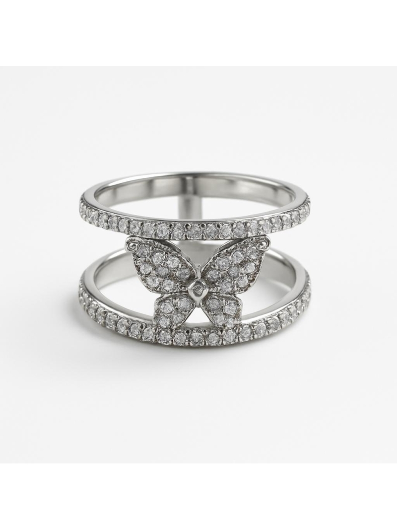 Acquista ora anello doppio farfalla centrale su elefantebianco.jewelry