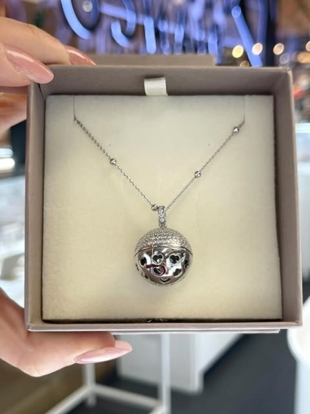 Acquista ora collana chiama angeli sfera zirconata e cuori su elefantebianco.jewelry 2