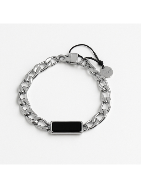 Acquista ora bracciale cesare paciotti catena e piastrina nera su elefantebianco.jewelry